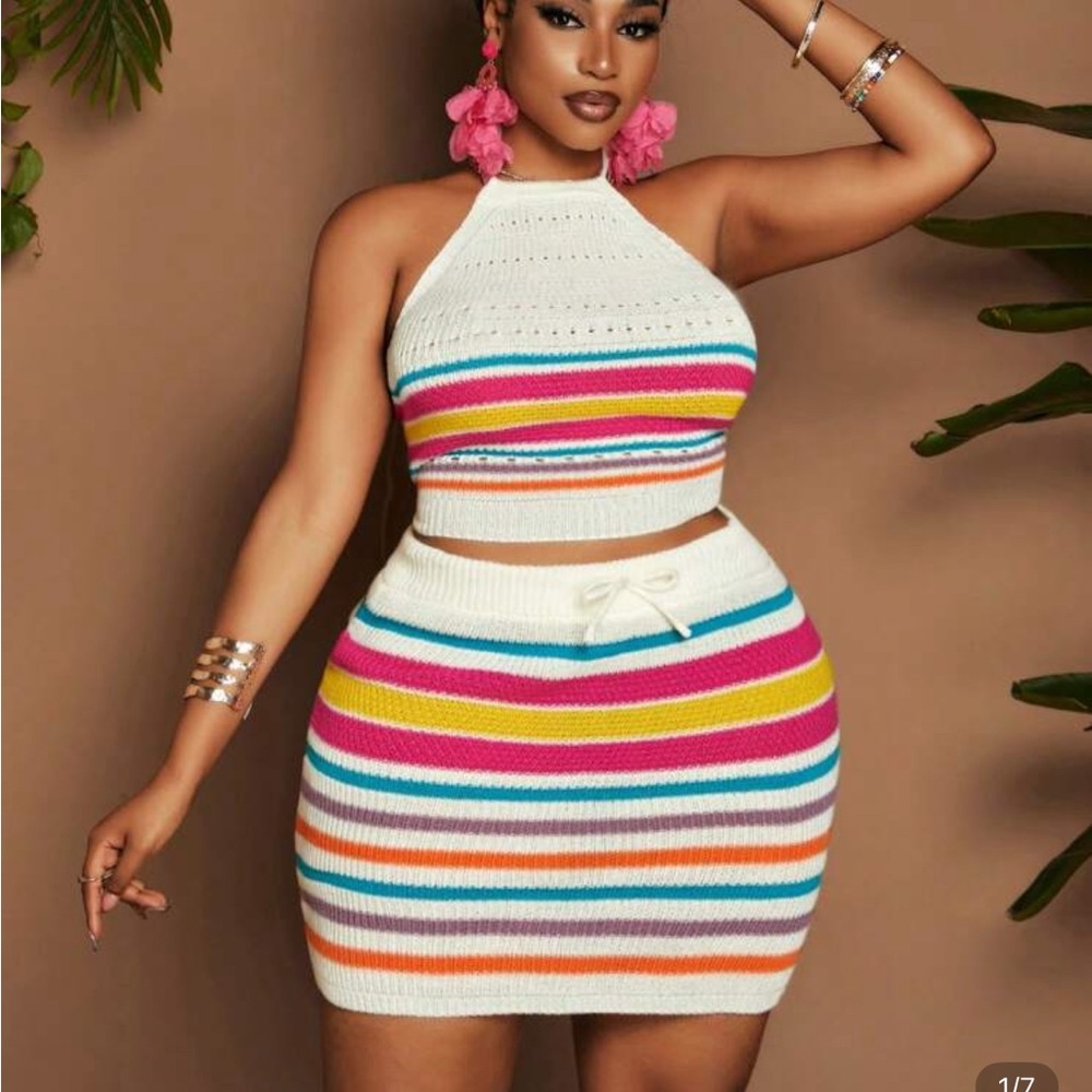 Mini Pencil Knit Skirt Set